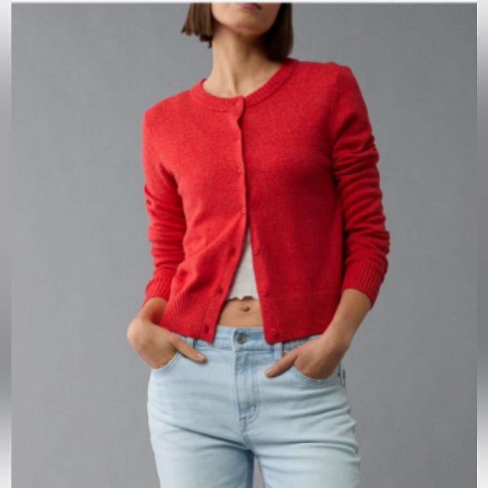 American Eagle Red Cardigan